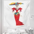 thumbnail image 1 of Sugar Skull Tapestry, Hispanic Holiday for Cinco de Mayo Calavera Catrina in Vintage Clothes, Fabric Wall Hanging Decor for Bedroom Living Room Dorm, 5 Sizes, Multicolor, by Ambesonne, 1 of 1