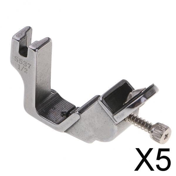 5x Máquina de Coser Industrial prensatelas ajustable elástico S537 pie colector de fruncido 5 piezas