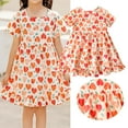 thumbnail image 2 of Cathalem Little Robe d'Été pour Filles Robe Mignonne à Volants en Maille Contrastée pour le Printemps, Rose Vif 160, 2 of 4