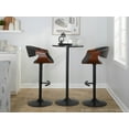 thumbnail image 2 of Curvo Adjustable Bar Stool, Chrome Bar Stools, Bar Chairs, Swivel Bar Stools, Bar Stools Set of 2, Black Bar Stools for Kitchen Counter (Charcoal), 2 of 6