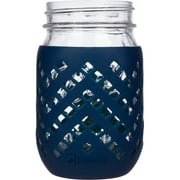 JarJackets Silicone Mason Jar Protector Sleeve - 16oz (1 pint) Regular-Mouth Jars (Midnight)
