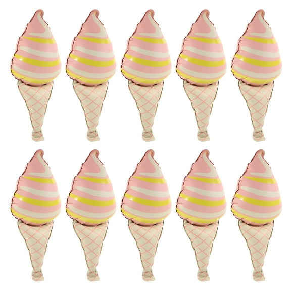 10pcs Ice Cream Balloons Cute Ice Cream Cone Foil Balloons for Parties and Celebrations Birthday Party Foil Balloons Novelty Inflatable Balloons