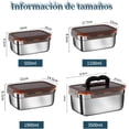 thumbnail image 4 of Juego de 4 Contenedores para Alimentos de Acero Inoxidable con Tapas Herméticas, Para Cocina, Refrigerador y Viajes, Apilables, Sin BPA, 4 of 4