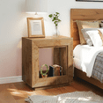 thumbnail image 5 of Tribesigns Rustic Wood End Table, 2 Tiered Square Side Table with Storage Shelf, Industrial Wooden Sofa Side Table for bed Room, Entrance (wood), 5 of 7