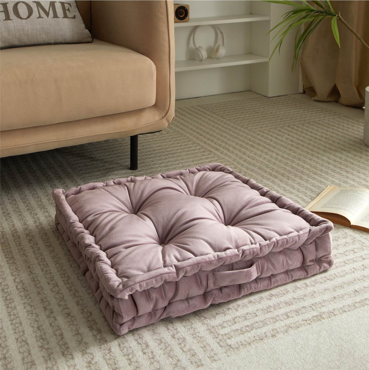 Home Decor Collection Stylehouse 20" x 20" Burnished Lilac Decorative Floor Pillow
