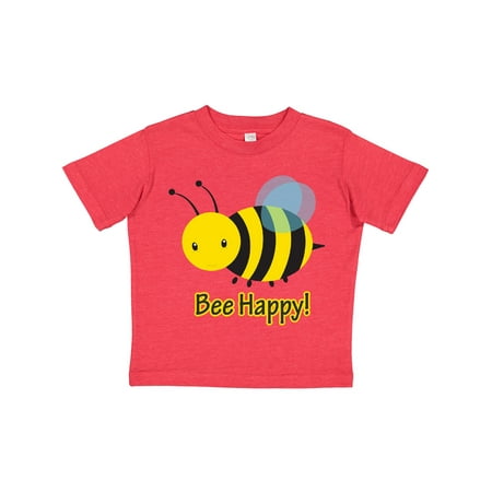 

Inktastic Bee Happy! Gift Toddler Boy or Toddler Girl T-Shirt