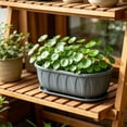thumbnail image 3 of Durable Plastic Flower Plant Pot Oval Shape with Saucer Tray for Succulents Herbs Indoor Outdoor Gardening Home Decor Display Pink M, 3 of 5