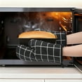 thumbnail image 4 of Unique Bargains Thick Cotton Lining Heat-Resistant Cooking Gloves Black, 4 of 6