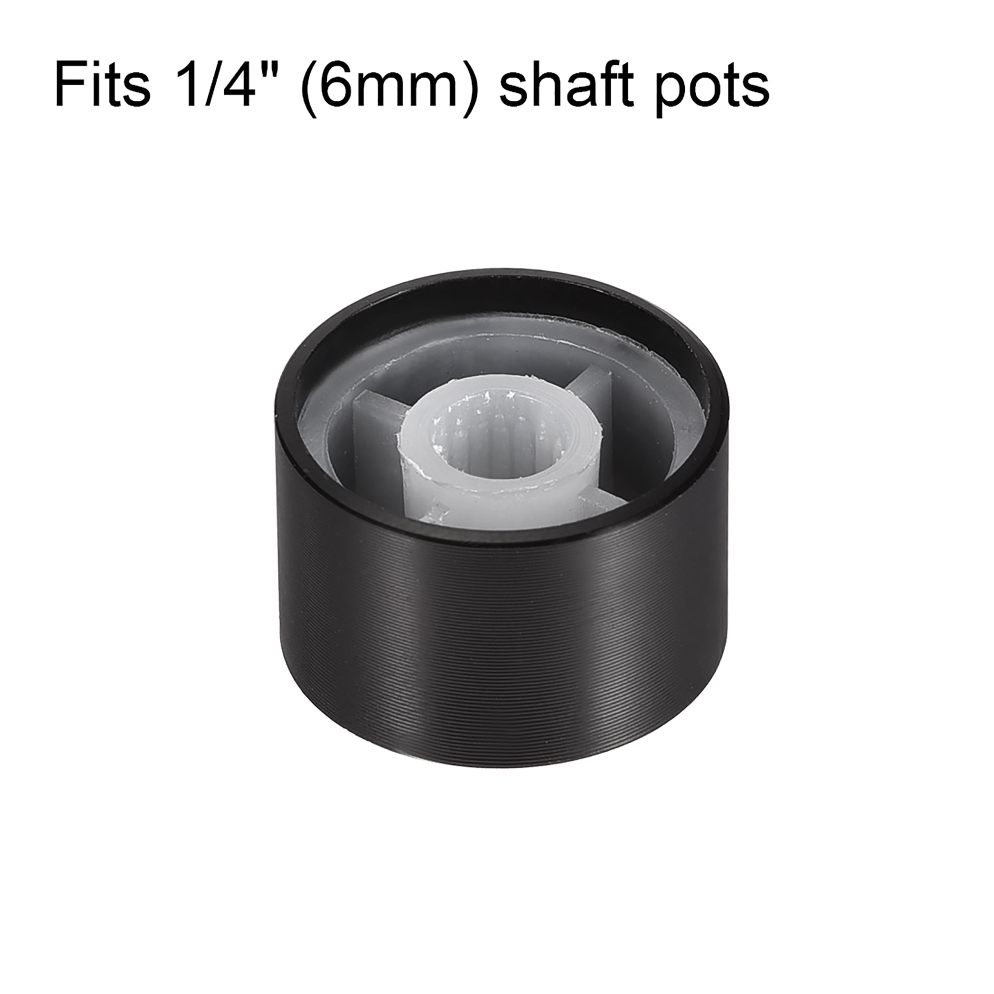 たろくろ 5 pcs Potentiometer Knob Knurled Shaft Black Aluminum Smooth