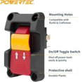 POWERTEC 120V/230V Dual Voltage Safety On/Off Locking Switch, 1HP Table