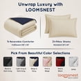 thumbnail image 2 of Loomsnest 3-Piece Full/Queen Comforter Set, All Season Duvet Insert, Soft, Lightweight, Diamond Stitched, Reversible Down Alternative Comforter (Beige & Navy), 2 of 7