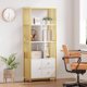 thumbnail image 2 of 62.87-pulgada four-tier gold estante grande metal frame almacenamiento gabinete con cajones y doors, 2 of 7