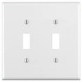 thumbnail image 3 of Leviton 80709-W White Nylon Two Gang Toggle Light Switch Wall Plate, 3 of 4