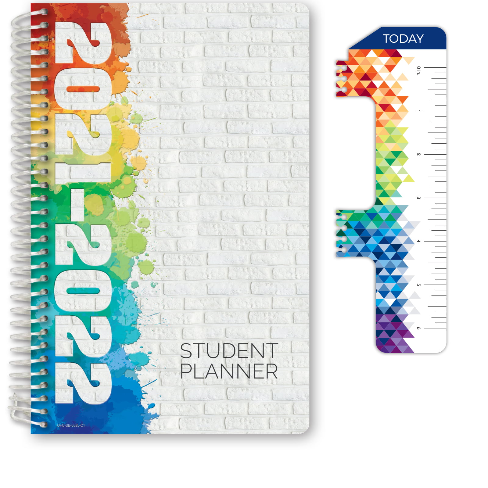 Dated Elementary Student Planner for Academic Year 2020-2021 Bonus Ruler/Bookmark and Planning Stickers Block Style - 8.5x11 - Comic Book Cover 