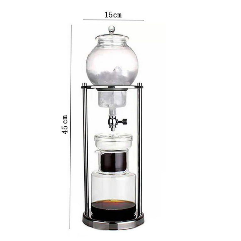 Smooth Cold Brew Coffee and Tea Maker, Dripper Iced Coffee Brewer Maker,  Stainless Steel Filter, Borosilicate Glass Carafe 600ml 