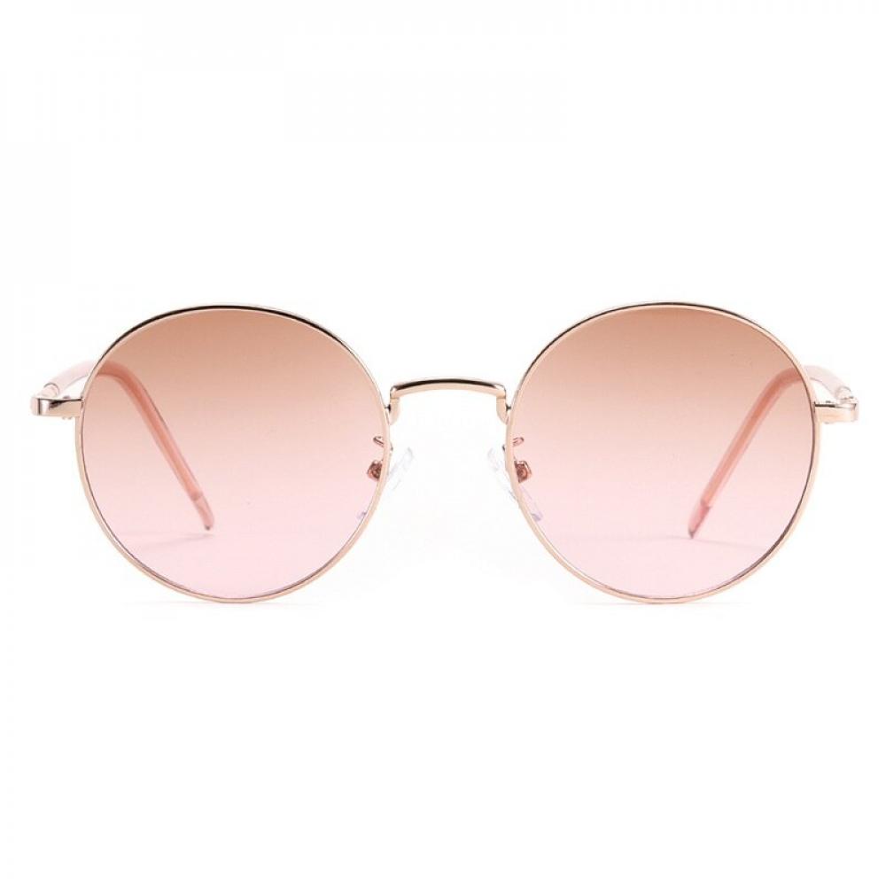 Women Vintage Round Sunglasses Solid and Ocean Color Lens Sun Glasses Brand Design Metal Frame Circle Female Sunglasses - image 5 of 5