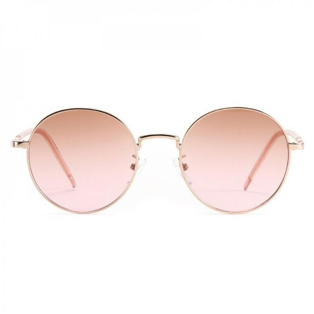 Women Vintage Round Sunglasses Solid and Ocean Color Lens Sun Glasses Brand Design Metal Frame Circle Female Sunglasses
