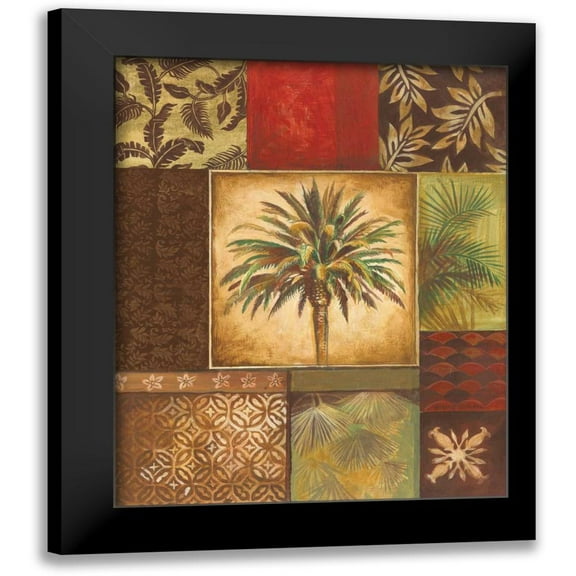 Gorham, Gregory 12x14 Black Modern Framed Museum Art Print Titled - Palm Collage I