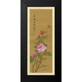 thumbnail image 2 of Unknown 12x24 Black Modern Framed Museum Art Print Titled - Oriental Floral Scroll II, 2 of 5