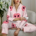 thumbnail image 6 of Picia Pig Noses Pattern Women’s Long-Sleeve Sleepwear Set - Soft 2-Piece Loungewear with Pockets, Comfy PJs for Relaxing Nights-XX-Large, 6 of 7