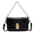thumbnail image 1 of Nuevo bolso de hombro portátil con cadena brillante, bolso pequeño de cuero artificial simple joker a la moda, negro, 1 of 5