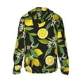 thumbnail image 3 of Uemuo Lemon Fruits Flowers Leaves Pattern Women's Full Zip UPF 50+ Sun Protection Hoodie Jacket Long Sleeve Sun Shirt Hiking Outdoor Performance with Pockets-X-Large, 3 of 9