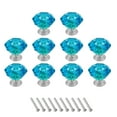thumbnail image 1 of Uxcell 10 Pcs Perillas de Cristal para Cajones 0.95" Perillas para Tocador para Armario Verde Azulado/Plata, 1 of 6
