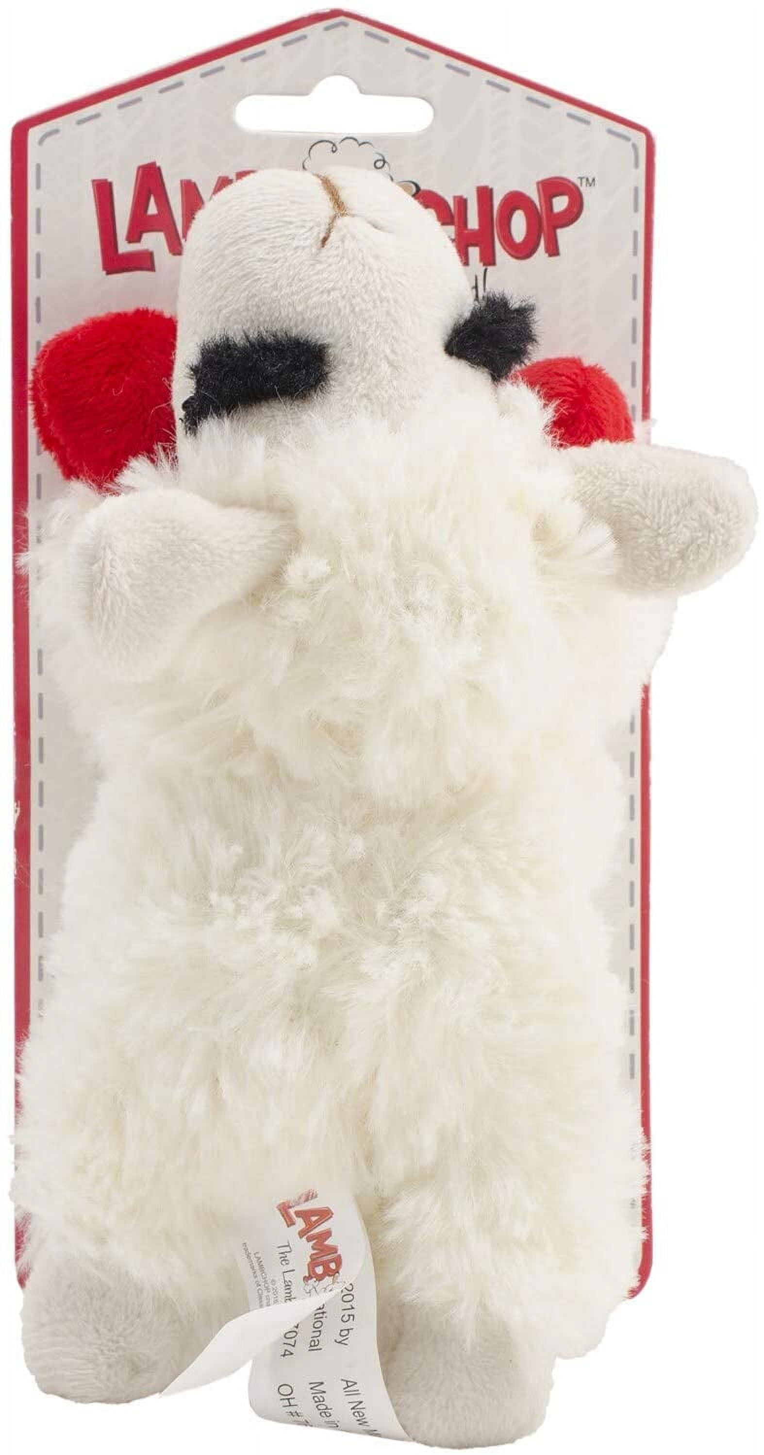 (4 pack) Multipet Lamb Chop Plush Dog Toy, Small