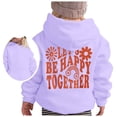 thumbnail image 5 of CUZIBR Kids Oversized Hoodies For Girls Baggy Letter Floral Graphic Pullover Sweatshirt With Pocket Long Sleeve School Outdoor Casual Daily Leisure Fall Winter Clothes,Purple,2-3 Years, 5 of 5
