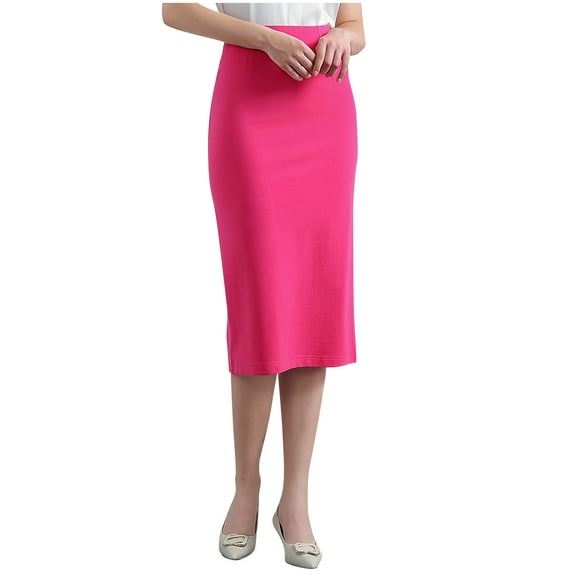 Perfectbot Women's High Waisted Pencil Midi Skirt Classic Business Work Casual Below Knee Skirt