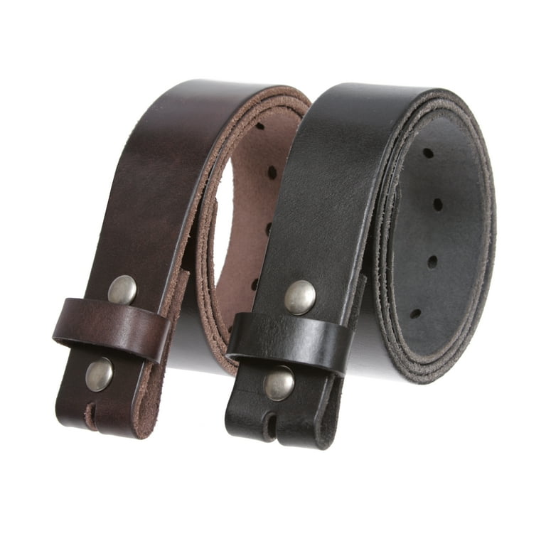 Genuine Full Grain Leather Replacement Belt Strap with Snaps  display picture 2