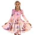 thumbnail image 6 of Xdegoge Chic Easter Dress for Kids Girls Bunny Polka Dot Egg Printed Tween Spring Sundress Knee Length A Line Long Sleeve Cute Holiday Festival Party Outfit Casual Play Wear for Teen, 6 of 7