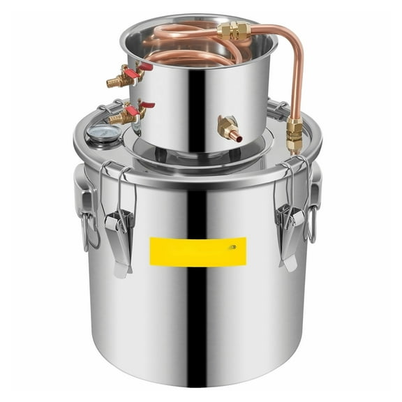 12L Alcohol Distiller Kit - 3 Gallon Copper Wine Making Boiler for Home Brewing, Fruit Wine, Water, Brandy & Essential Oil Refining
