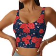 thumbnail image 1 of Fotbe Rose Flower Sujetador Deportivo Largo sin Aros para Mujer con Almohadillas y Soporte Medio, Transpirable y Absorbente, Camiseta Tipo Chaleco o Tank Top-XX-Large, 1 of 8