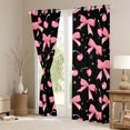 thumbnail image 3 of Castle Fairy Kawaii Bowknot Cherry Black Out Curtains for Girls Teens Children,Cute Galaxy Curtains Pack Of 2 (42X63 Each),Black Pink Bedroom Curtains,Ultra Soft Home Decor, 3 of 6