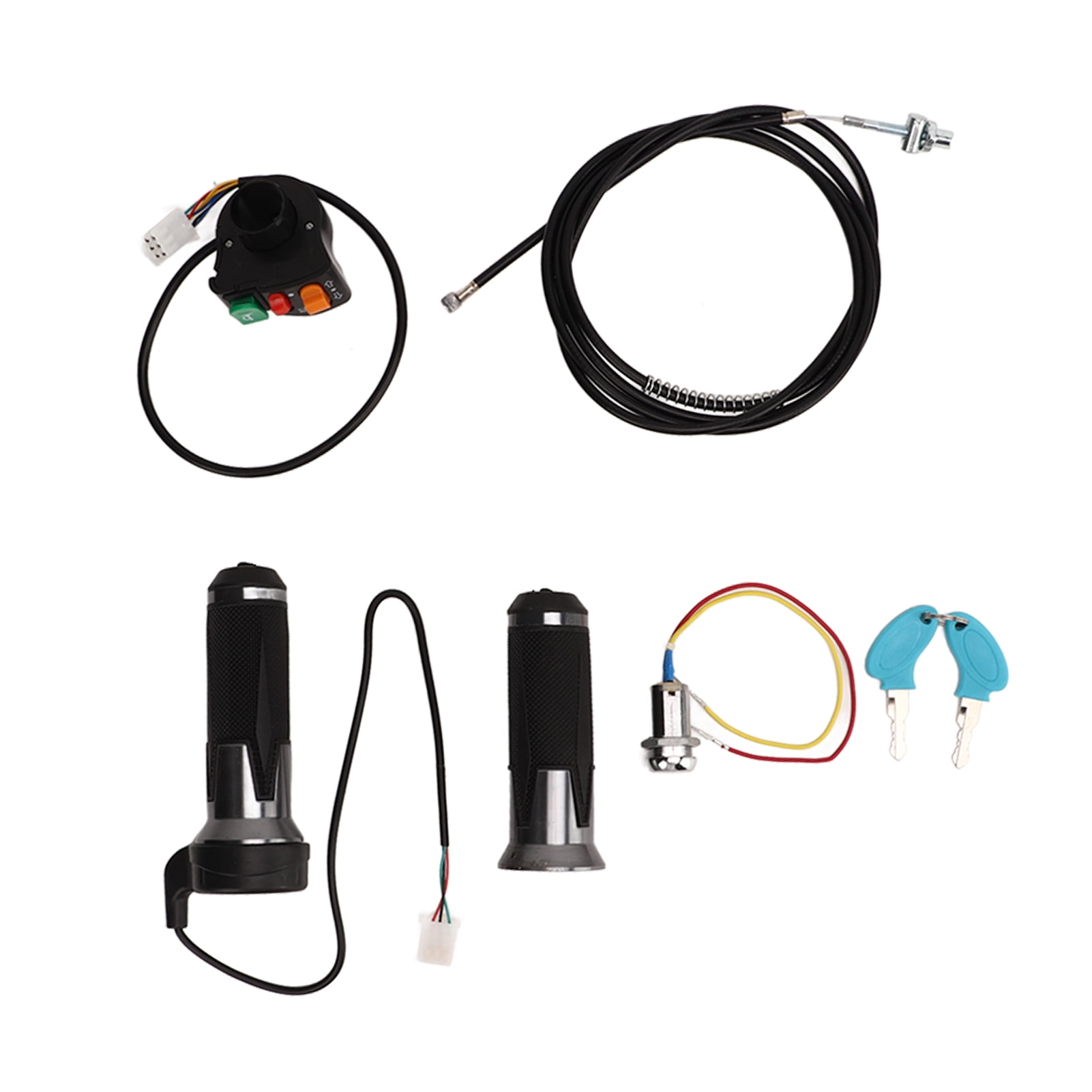 Electric Bike Throttle Grip Kit, ABS Metal Rubber Service Life Sturdy