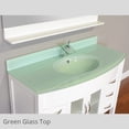 thumbnail image 5 of Elite 42" Single Modern Bathroom Vanity in White with Light Green Glass Top without Mirror, 5 of 5