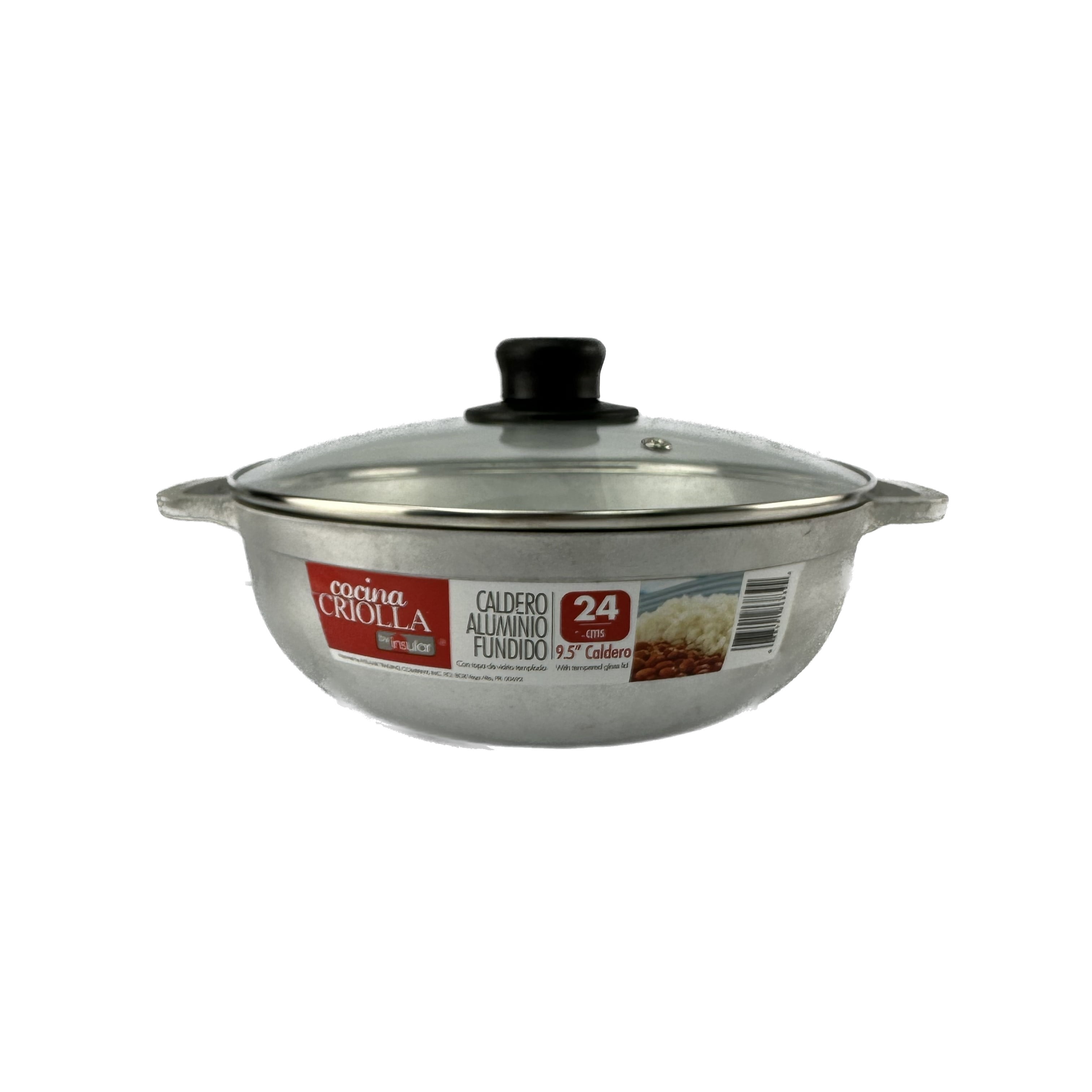 Cocina Criolla 24cm Cast Aluminum Caldero with Glass Lid