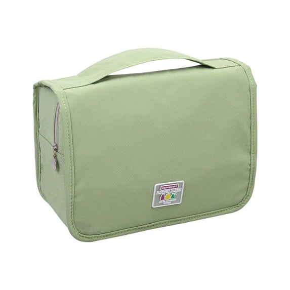 Vintage Man Bathroom Accessories Portable Simple Square Nylon Travel Toiletry Bag Makeup Case Women Cosmetic Bag Hook Storage Bag GREEN