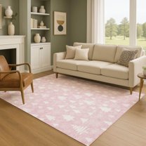 Addison Rugs Mayfield Premium Machine Washable Transitional Holiday Pink Rectangle Rug, 8' x 10'