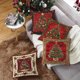 thumbnail image 4 of Juego de 4 fundas de almohada navideñas | Fundas de almohada rojas con aspecto de lino | Fundas de cojín de sofá de 45 cm para Navidad, Acción de Gracias, invierno, decoración del hogar, 4 of 5
