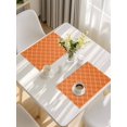thumbnail image 5 of Orange Stripes Placemats Set of 6, Simple Geometric Modern Monochrome Placemats for Dining Table, Place Mats for Kitchen Tabletop, Waterproof Wipeable Dining Table Mats Set, 5 of 9