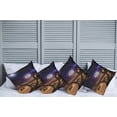 thumbnail image 6 of Ambesonne Moon Throw Pillow Cover 4 Pack, Desert Night Nebula Stars, 18", Caramel Purple, 6 of 6