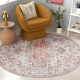 thumbnail image 2 of SAFAVIEH Arizona Hoyt Medallion Machine Washable Area Rug, Beige/Rust, 6' x 6' Round, 2 of 10
