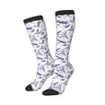 thumbnail image 2 of Bingfone Compression Socks for Women and Men Long Socks for Running Athletic Cycling Nurse-Lavender Flowers, 2 of 8