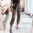 thumbnail image 2 of CEHVOM Pantalon Long d'Été Confortable pour Femmes à Imprimé Léopard, Élastique, Décontracté, 2 of 7