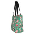 thumbnail image 2 of Vsdgher Tropical Flamingo print Reusable Shopping Grocery Bags for Women Shopping with Pouch Foldable Pouch Lightweight Polyester Fabric, 2 of 6