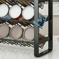 thumbnail image 3 of Wisdom Star 4 Tier Can Organizer Rack,Can Organizer for Pantry,Free Standing Food Storage Shelf,Wall Mountable Metal Rack for Kitchen,Black, 3 of 9