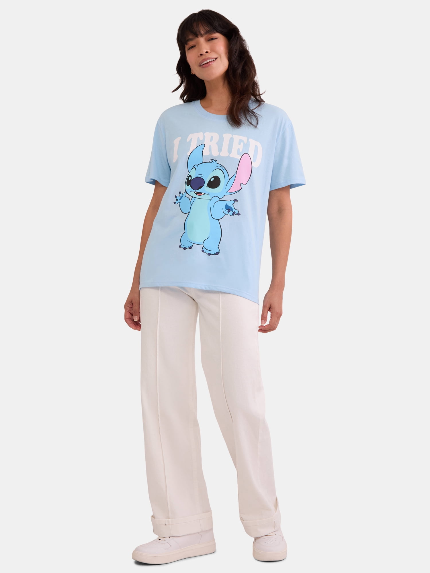 Lilo and Stitch Women's Graphic Tee with Short Sleeves, Sizes XXS-XXL