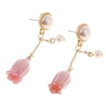 thumbnail image 4 of Pendientes de mujer, hermosa flor con resina epoxi cubierta do, 4 of 9